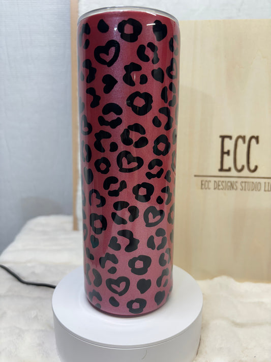 Red Cheetah and Hearts 20oz Tumbler