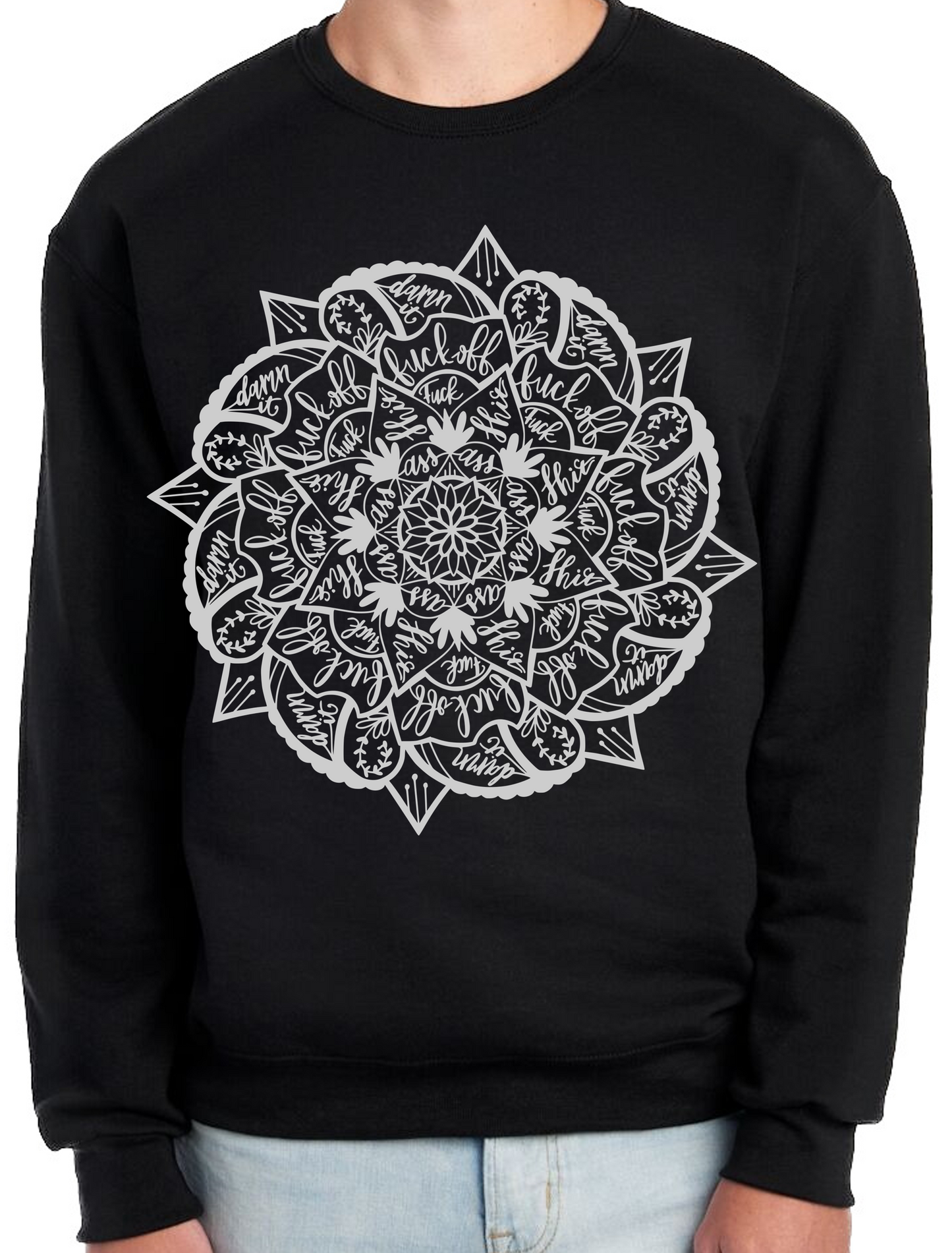 Cuss Word Mandala Crewneck Sweatshirt