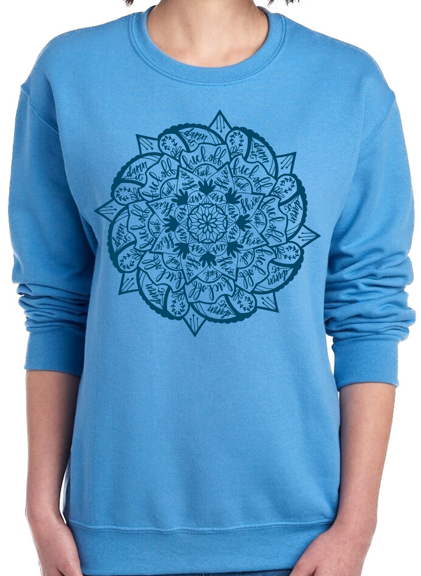 Cuss Word Mandala Crewneck Sweatshirt