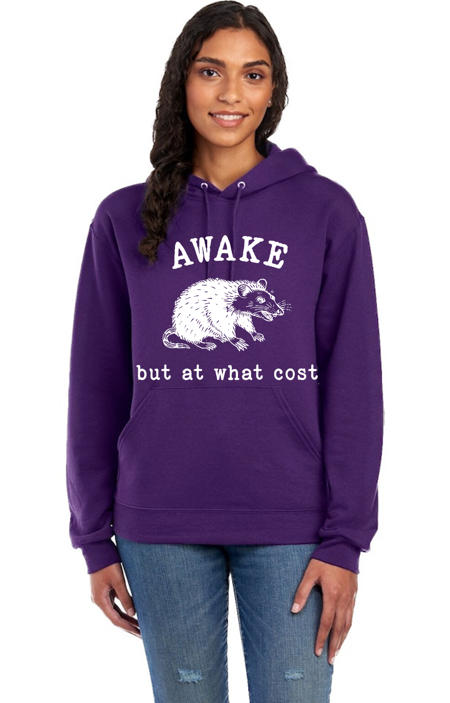 Awake but at what cost opossum hoodie