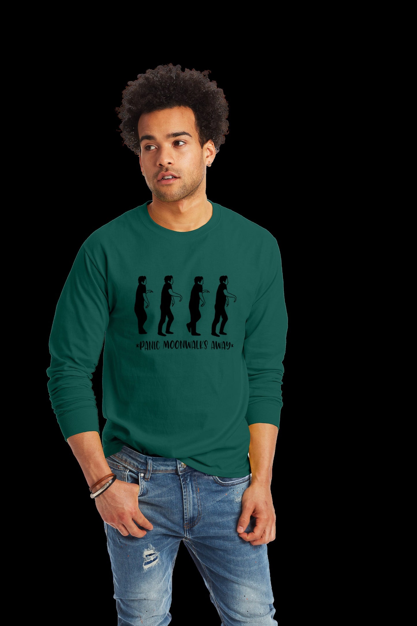 Panic Moonwalks Away long sleeve shirt