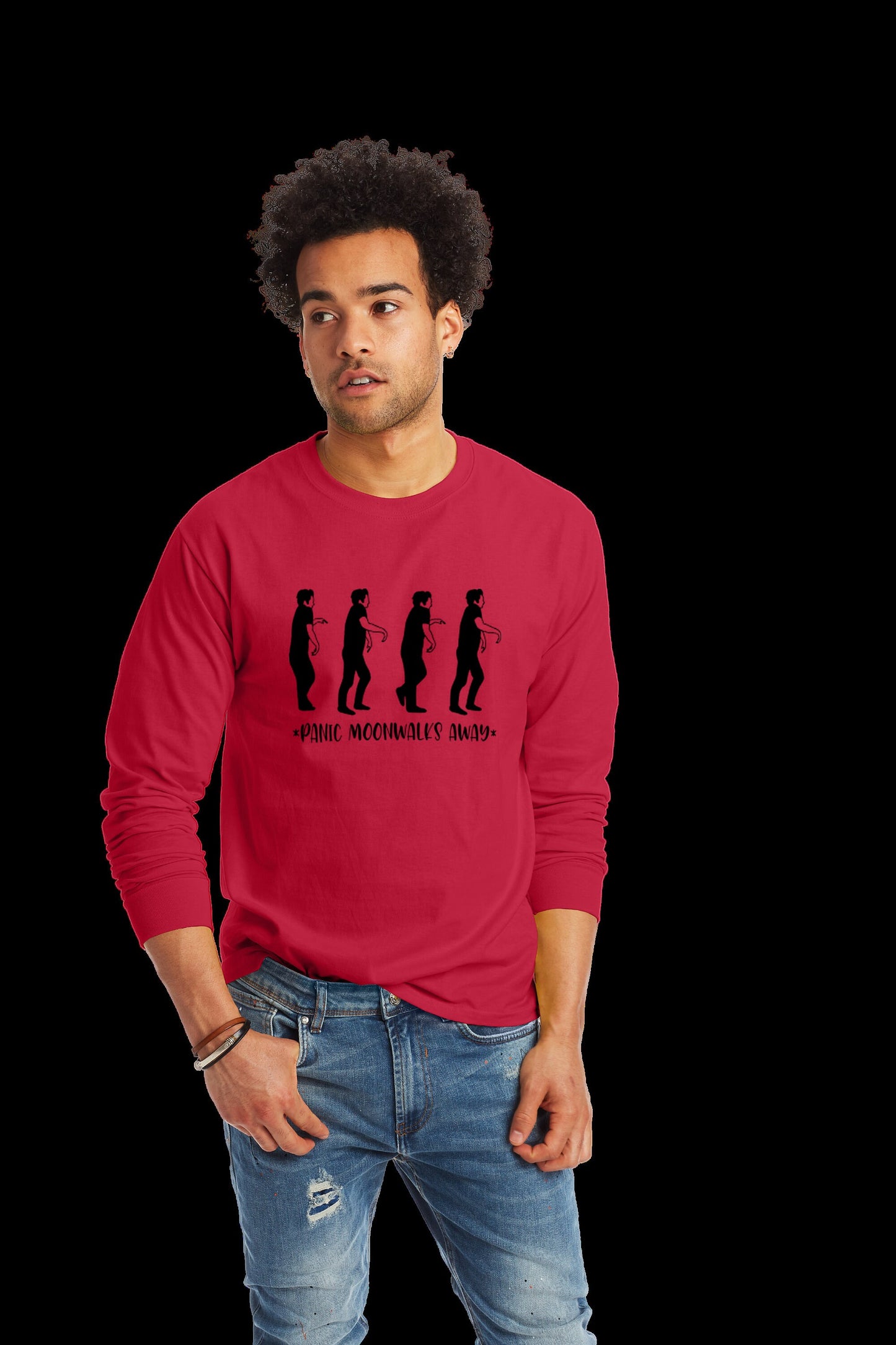 Panic Moonwalks Away long sleeve shirt