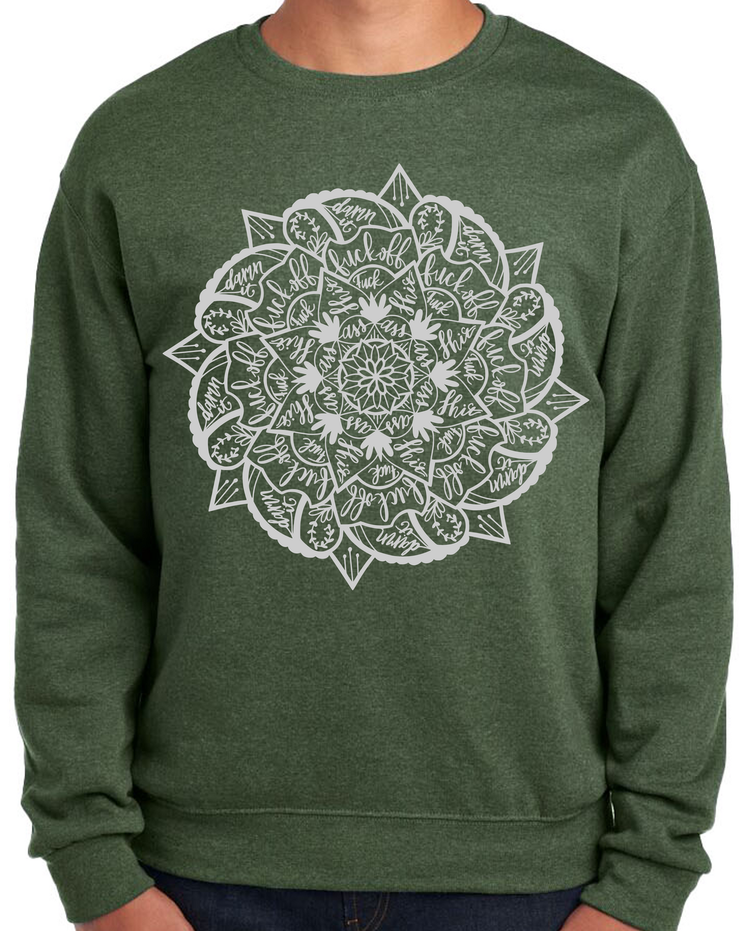 Cuss Word Mandala Crewneck Sweatshirt