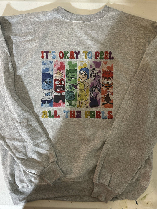 It’s okay to feel all the feels  Emotions crewneck sweatshirt