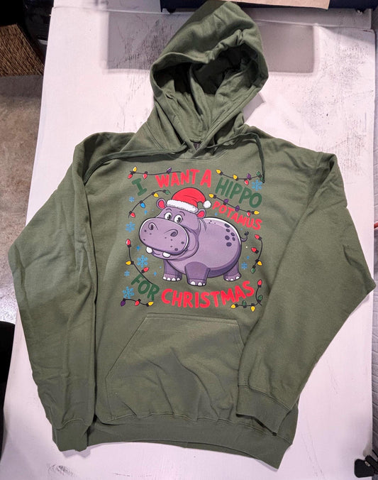 I want a hippopotamus for Christmas Hoodie
