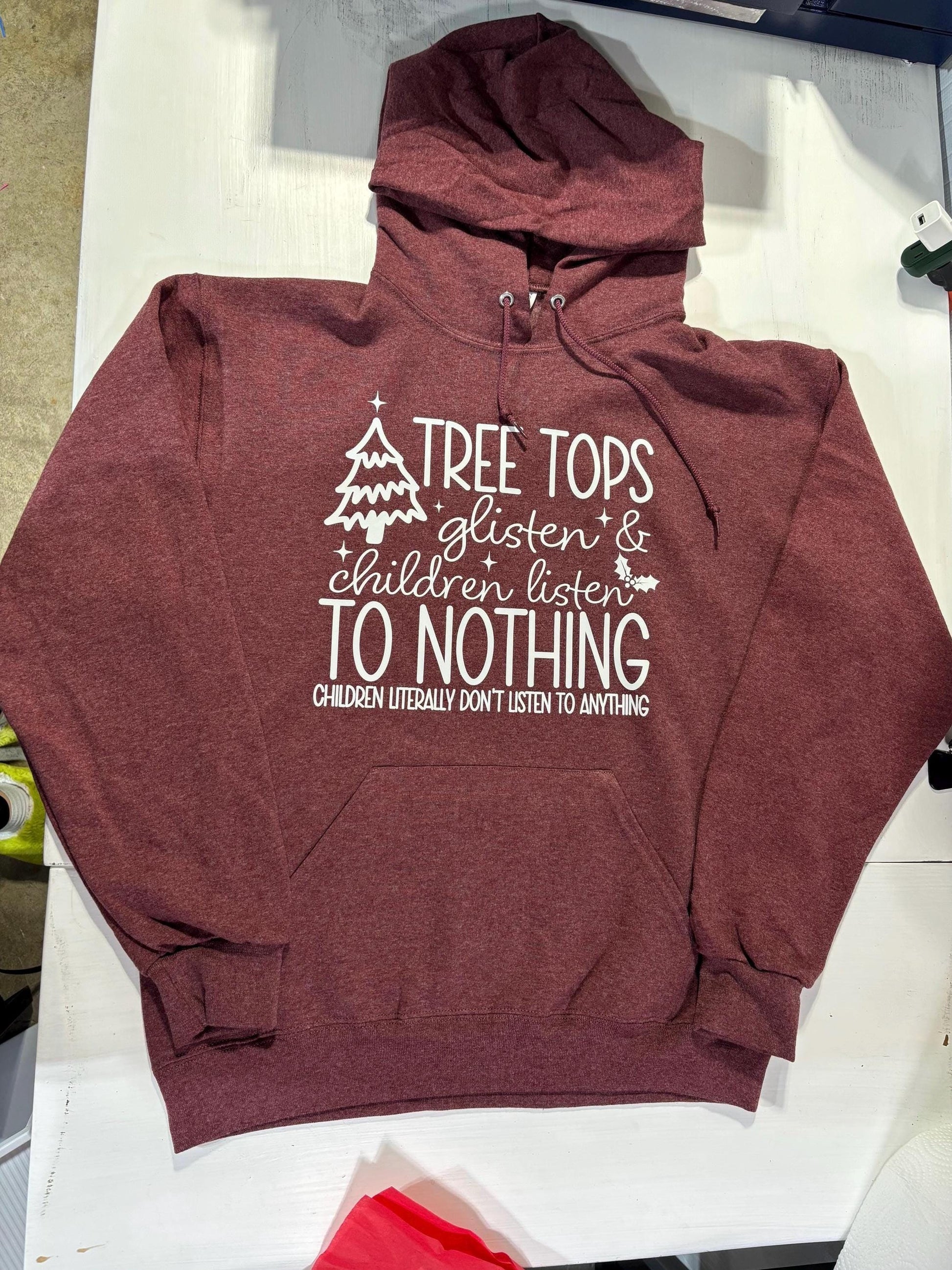 Tree tops glisten and children listen to nothing hoodie
