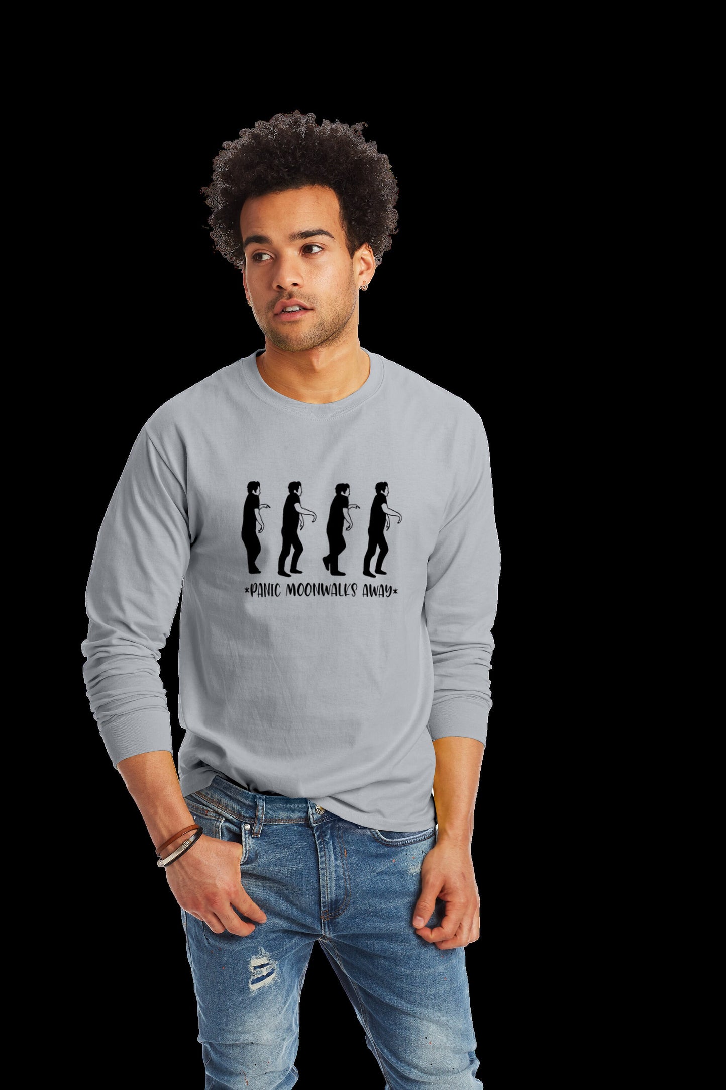 Panic Moonwalks Away long sleeve shirt
