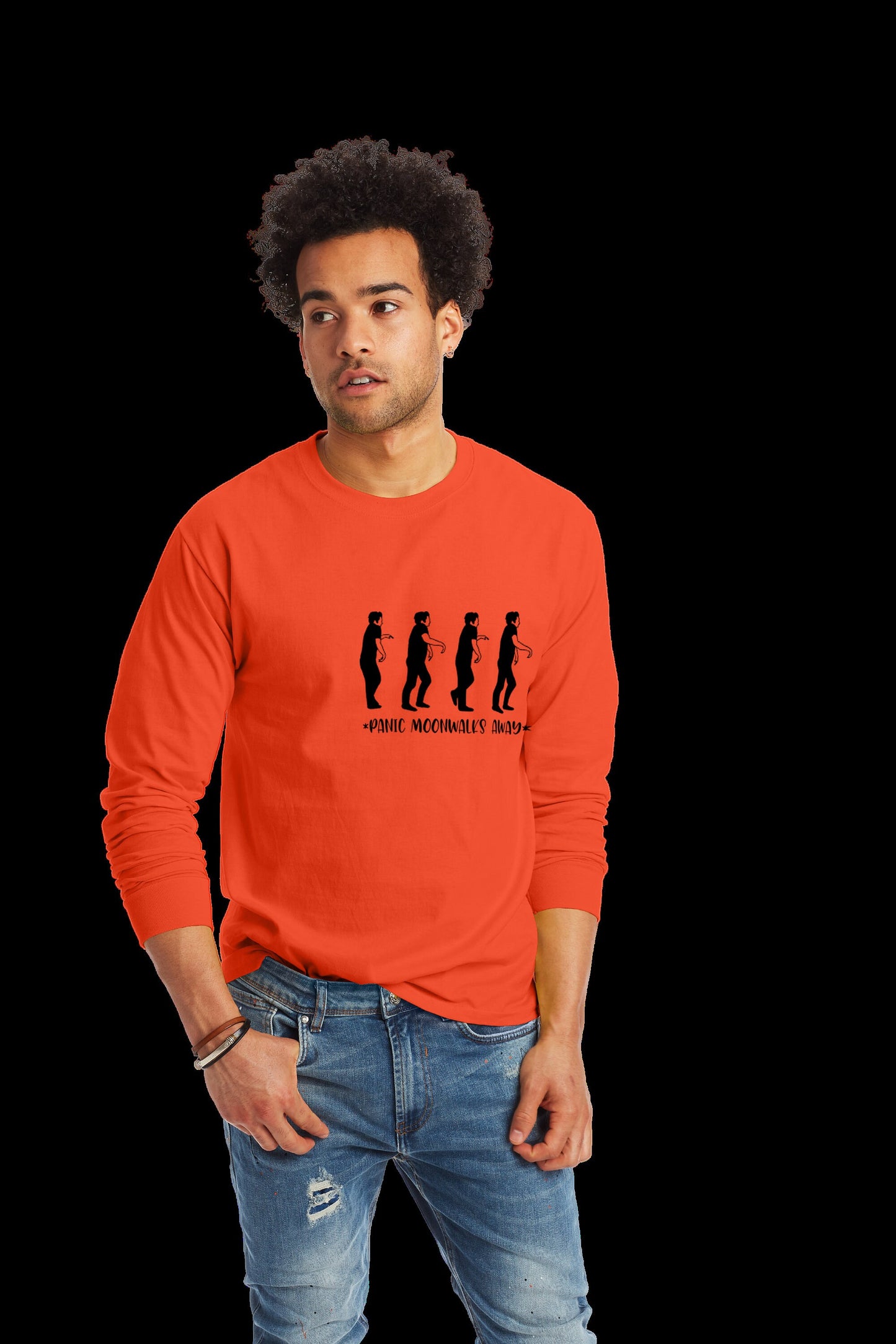Panic Moonwalks Away long sleeve shirt