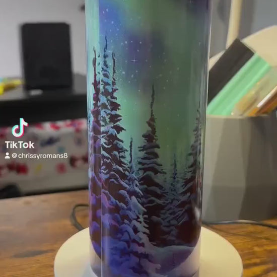 Christmas Night Lights 20 oz holographic tumbler