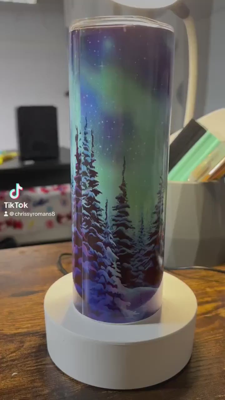 Christmas Night Lights 20 oz holographic tumbler