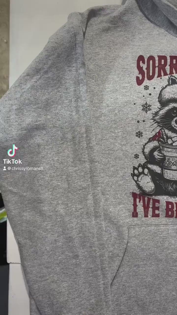 Sorry Santa I’ve been feral Christmas raccoon hoodie