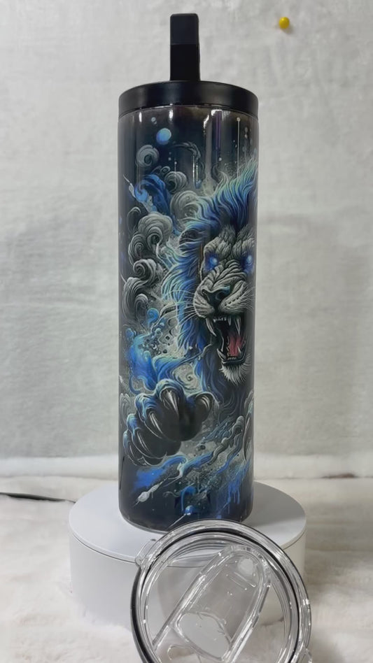Black and Blue Lions 20 oz Duo Lid Tumbler