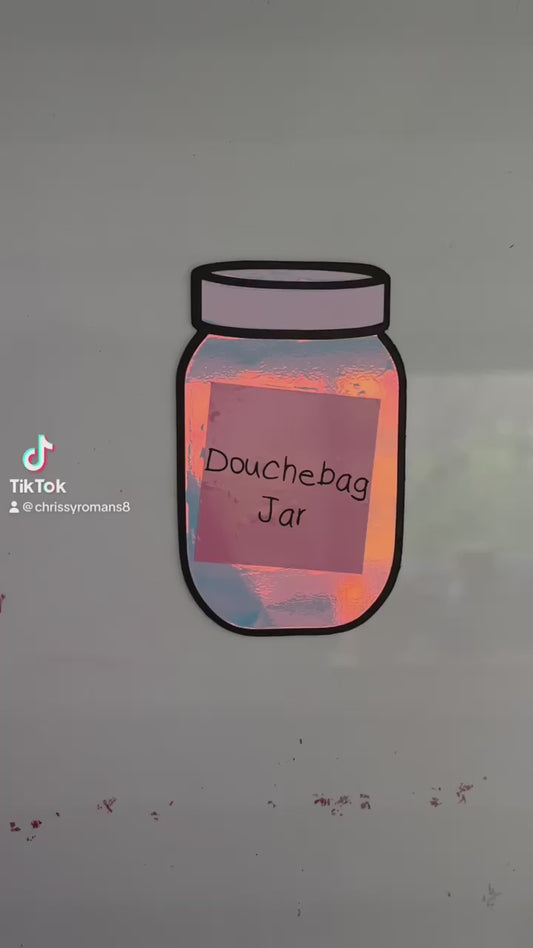 Holographic douchebag jar magnet