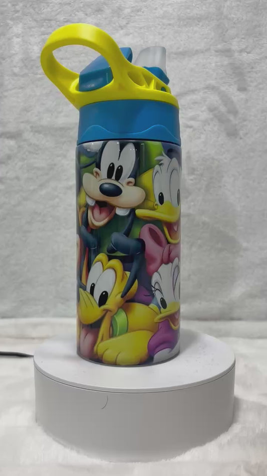Cartoon Mouse Clubhouse and Friends 12 oz flip top water bottle