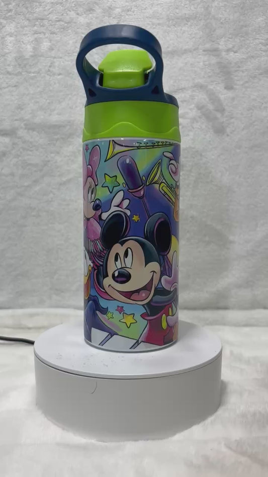 Cartoon Mouse and Friends 12 oz flip top water bottle
