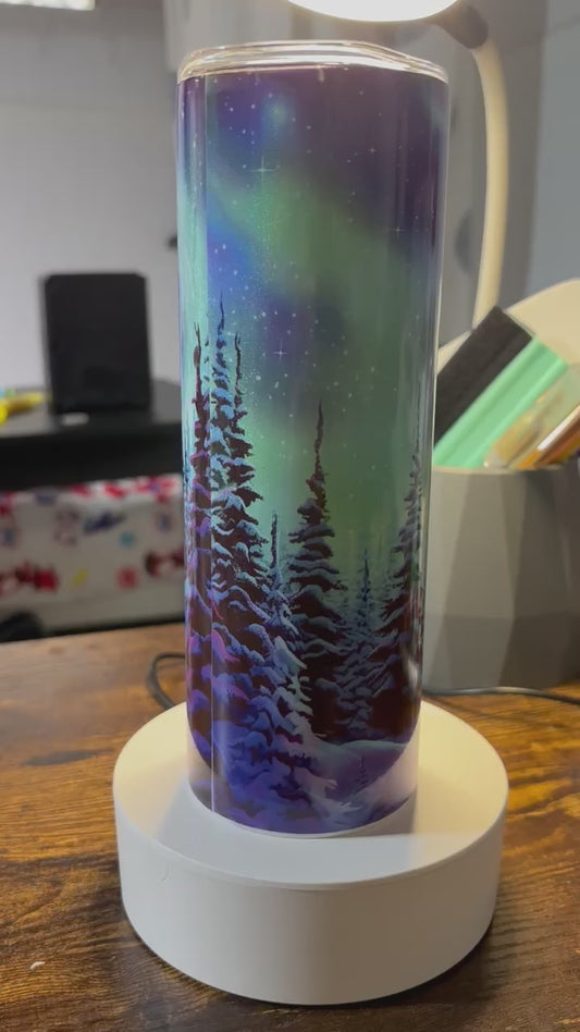 Christmas Night Lights 20 oz holographic tumbler