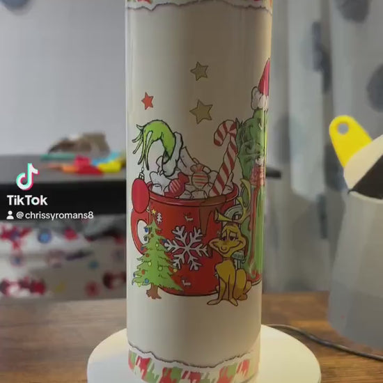 Green Christmas Monster Coffees 20 oz duo lid Tumbler