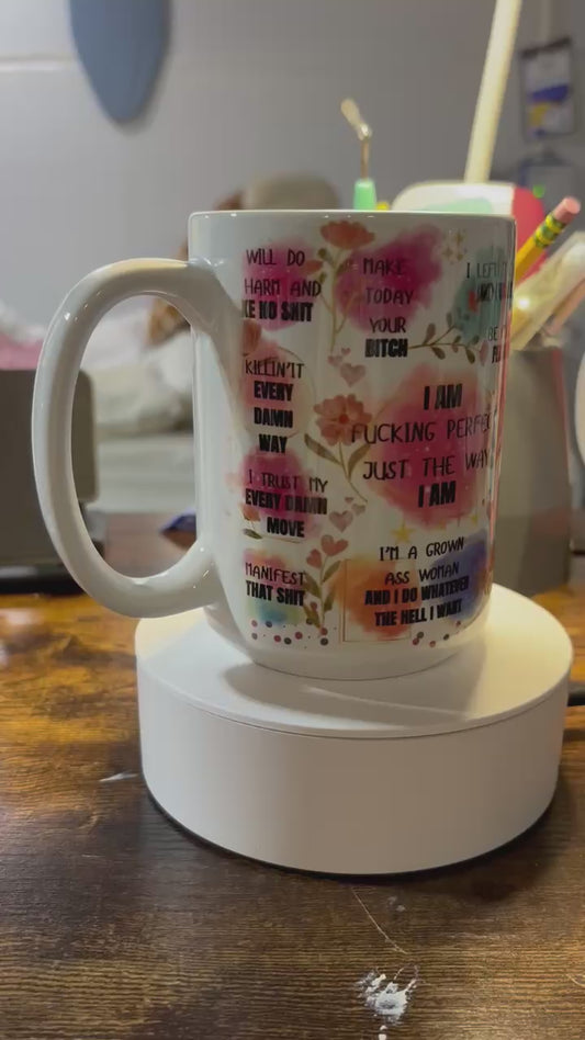 Positive Affirmation Cuss Words Coffee Mug 15 oz