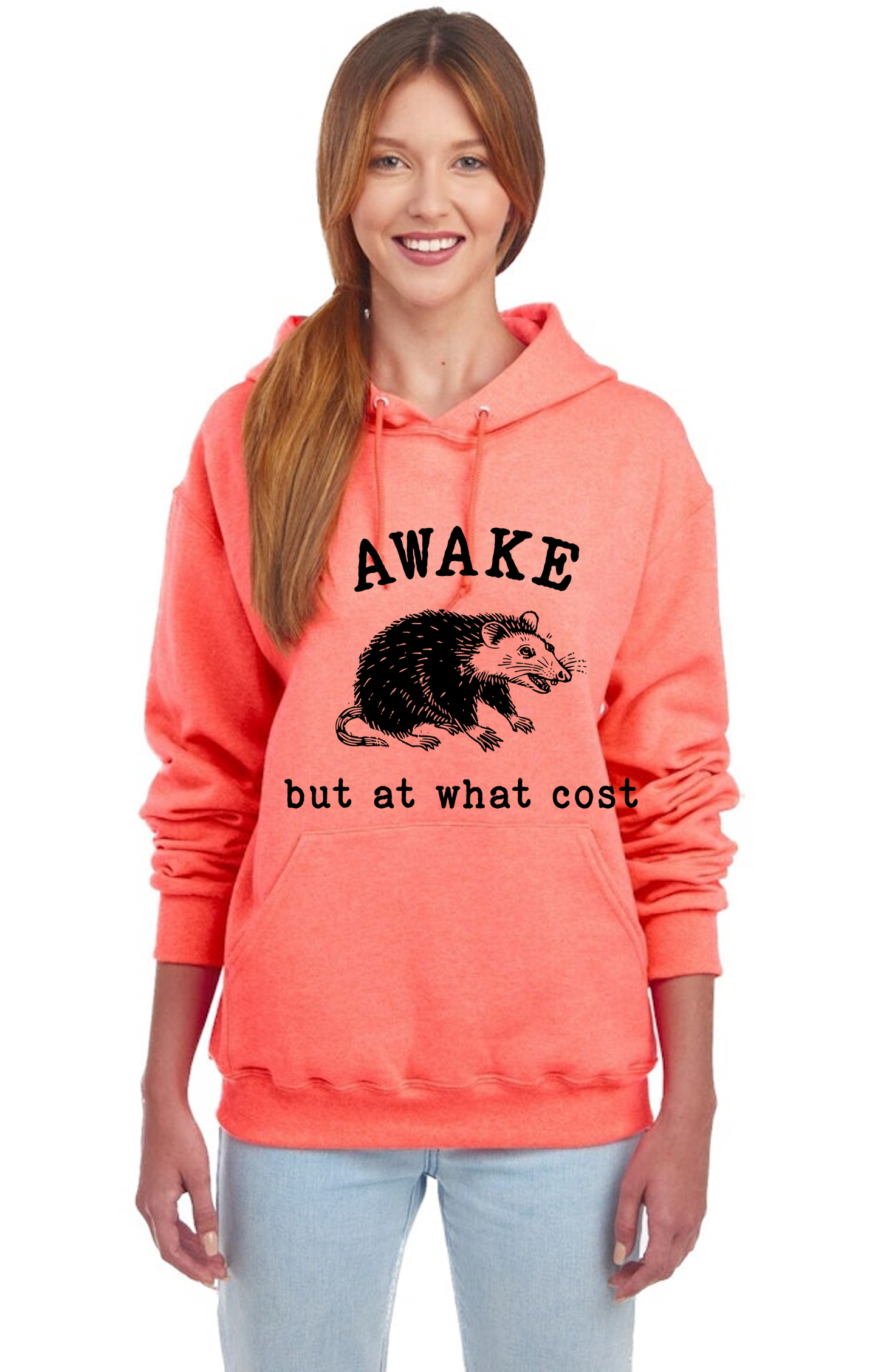 Awake but at what cost opossum hoodie