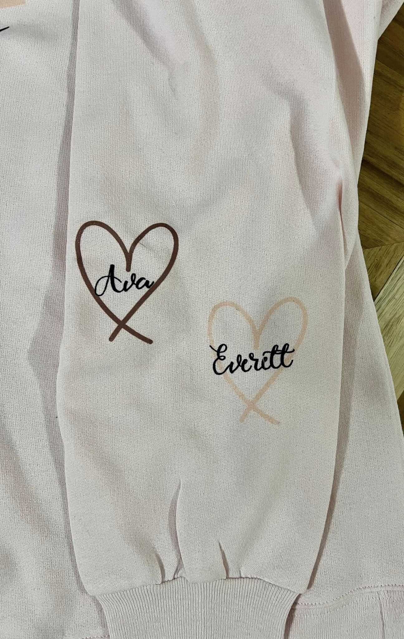 This Mama wears her heart on her sleeve crewneck sweatshirt *CUSTOMIZABLE*