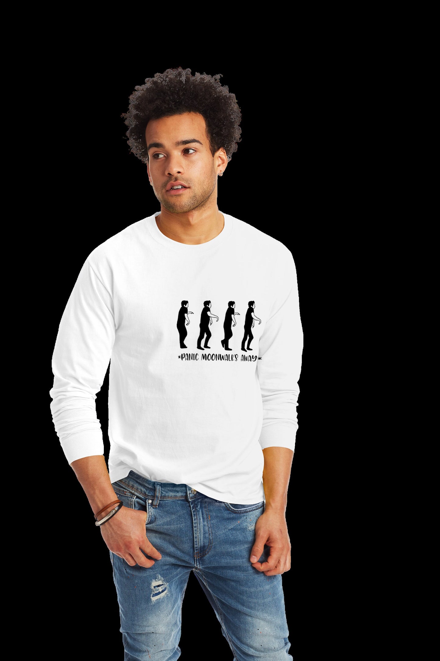 Panic Moonwalks Away long sleeve shirt